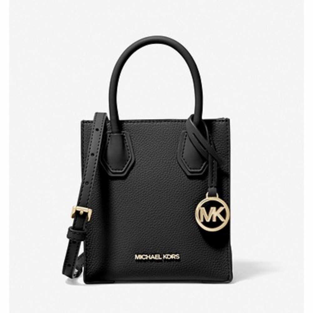 Micheal Kors Mercer Extra Small Pebbled Leather Crossbody Bag Black BRAND NEW